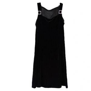 Vintage 90s Scott McClintock black and rhinestone velvet overall dress sz 6